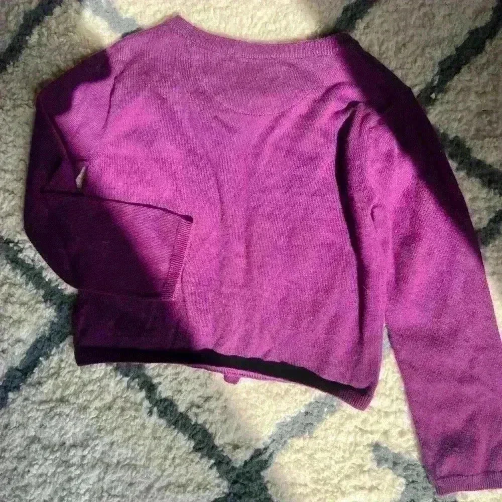 Burberry London Children Cardigan Infant Purple Cotton Button Sweater 6 9 Months